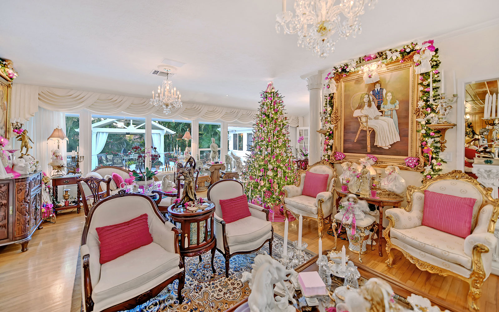 Pink Holiday Theme Sarasota Luxury Home