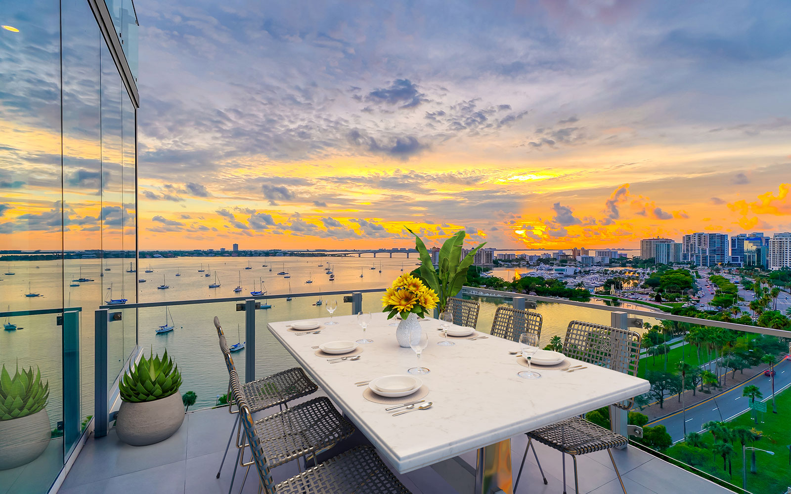 Downtown Sarasota Luxury Condo Sunset View
