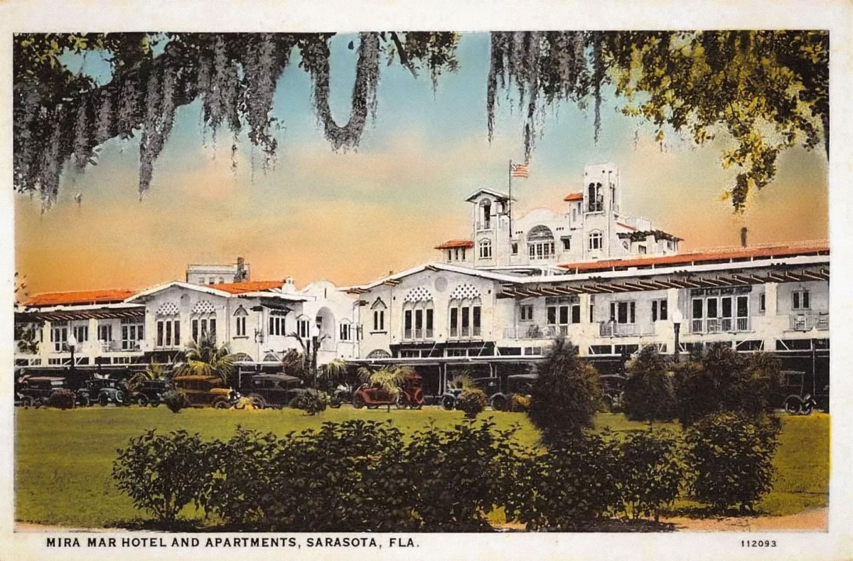 Mira Mar Downtown Sarasota Vintage Post Card