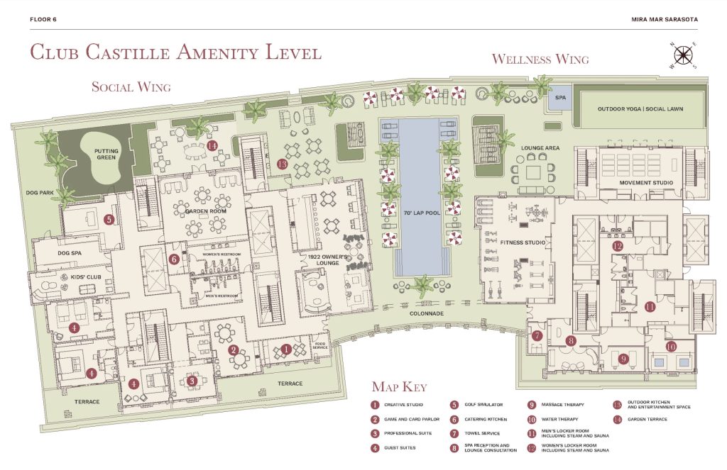 miramar-amenities-sitepolan Mira Mar Residences Sarasota Lobby