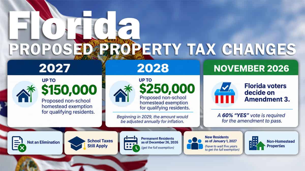 Florida Proposed Property Tax Amendment 3 Infographic